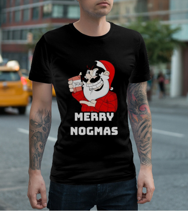 Merry Nogmas Keyrock Santa Holding Nog Cup T-Shirt