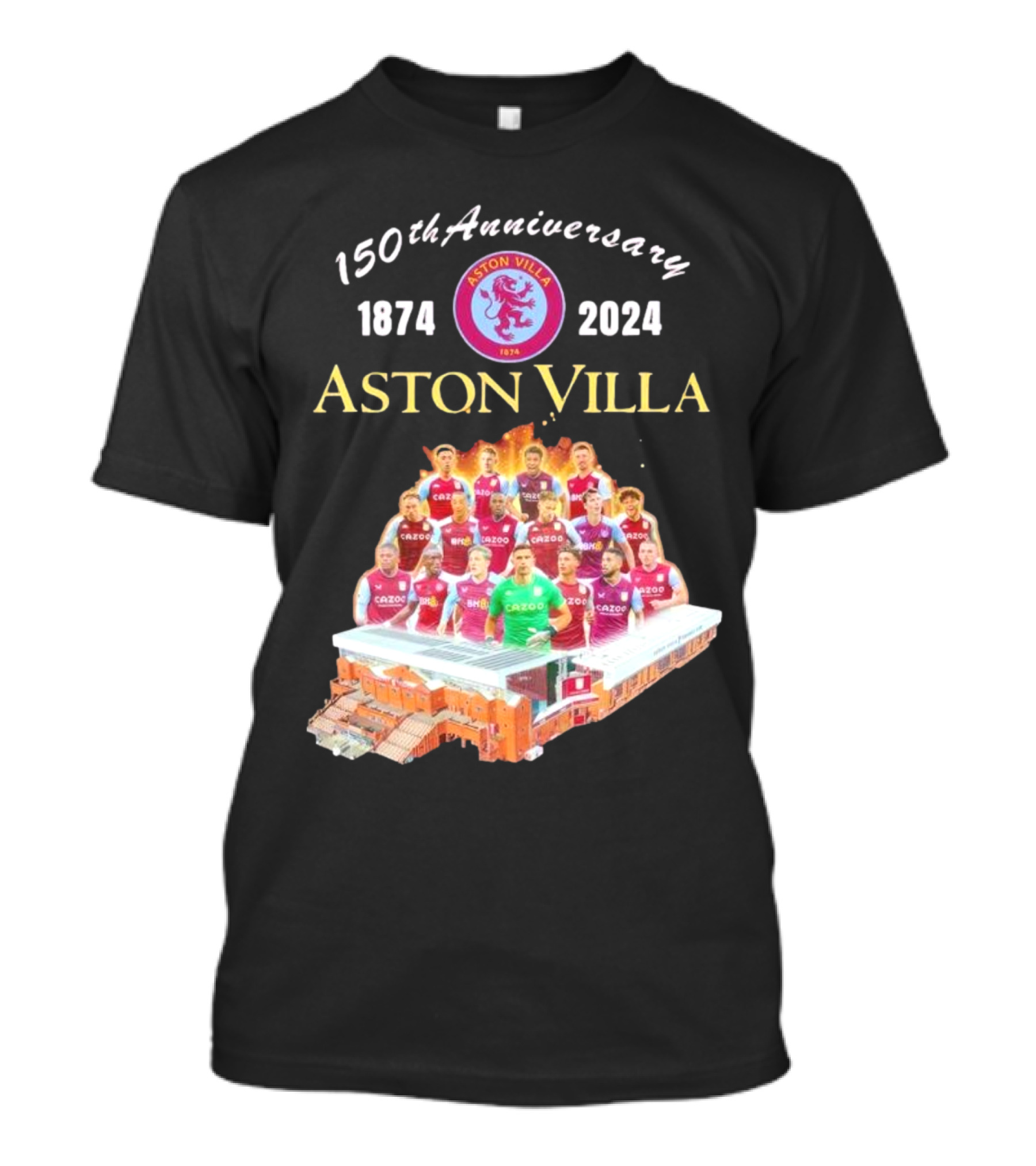 150th Anniversary 1874-2024 Aston Villa Team T-Shirt