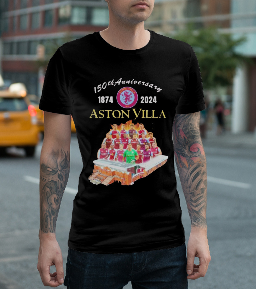 150th Anniversary 1874-2024 Aston Villa Team T-Shirt