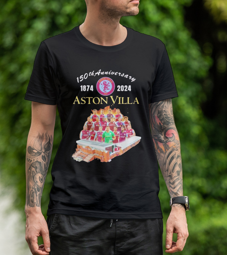 150th Anniversary 1874-2024 Aston Villa Team T-Shirt