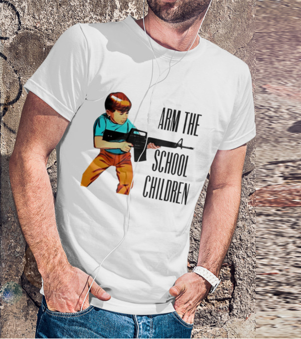 Arm The School Children Vintage Style Boy With Rifle T-Shirt