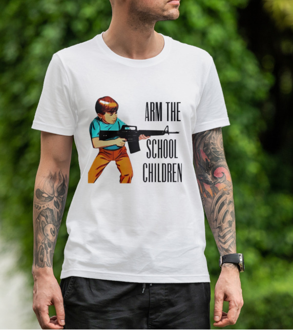 Arm The School Children Vintage Style Boy With Rifle T-Shirt