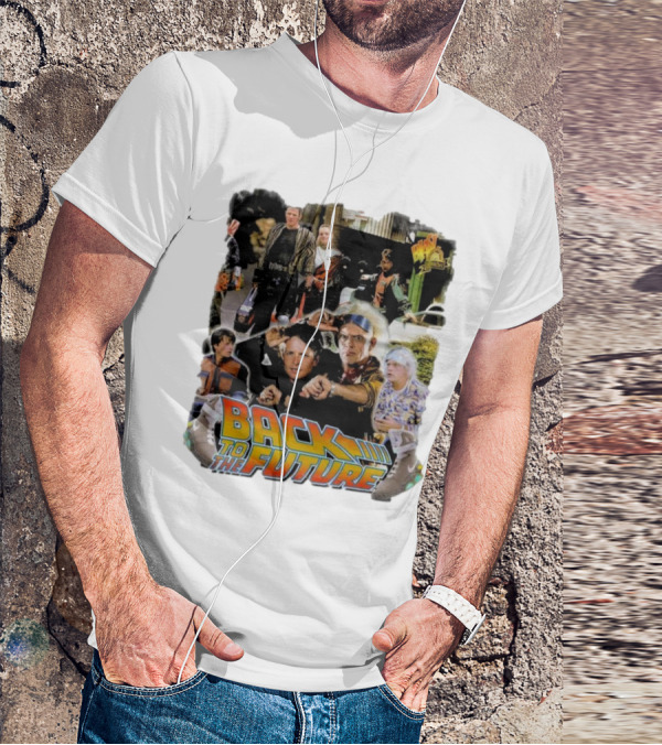 Back To The Future Movie Collage Iconic Characters And Scenes T-Shirt