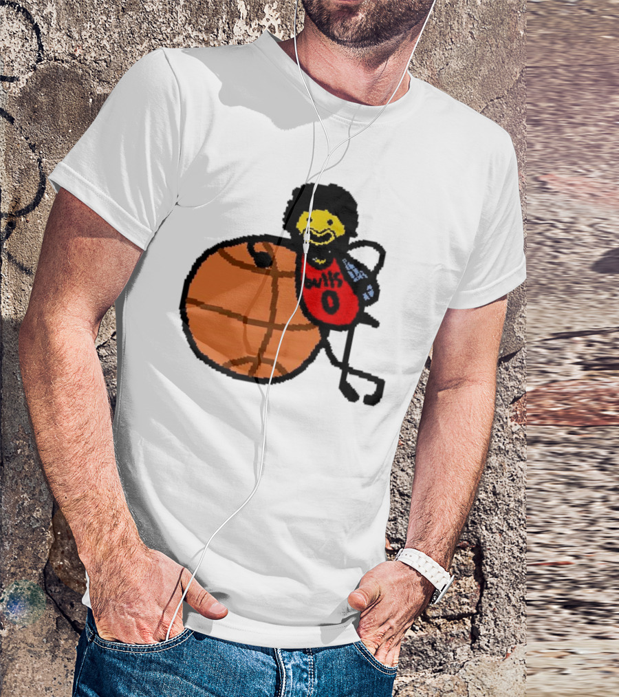 Co-Bee Chicago Bulls NBA Paint Cartoon Basketball Character T-Shirt