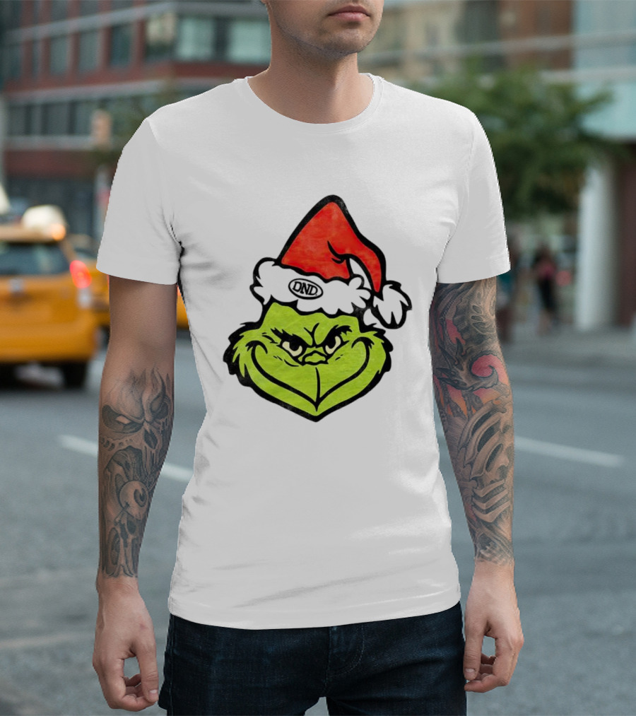 Grinch Christmas DND Santa Hat Image T-Shirt