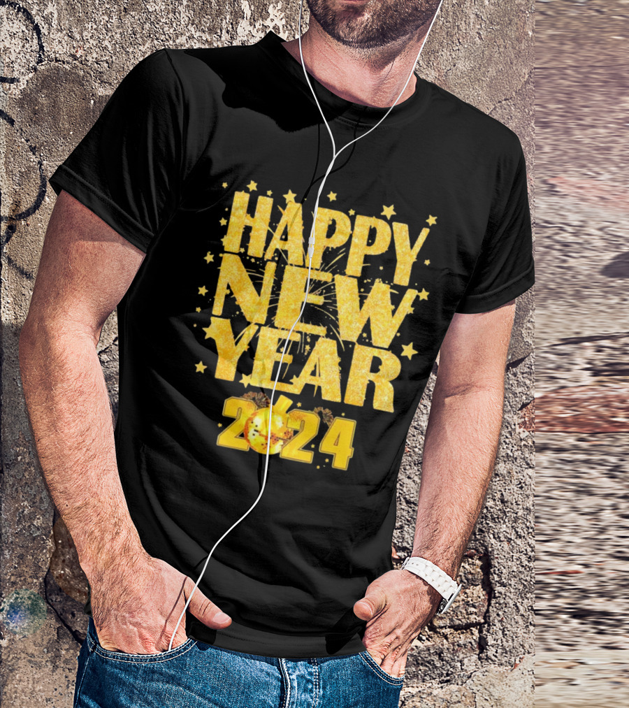 Happy New Year 2024 Fireworks Celebration Countdown Party T-Shirt
