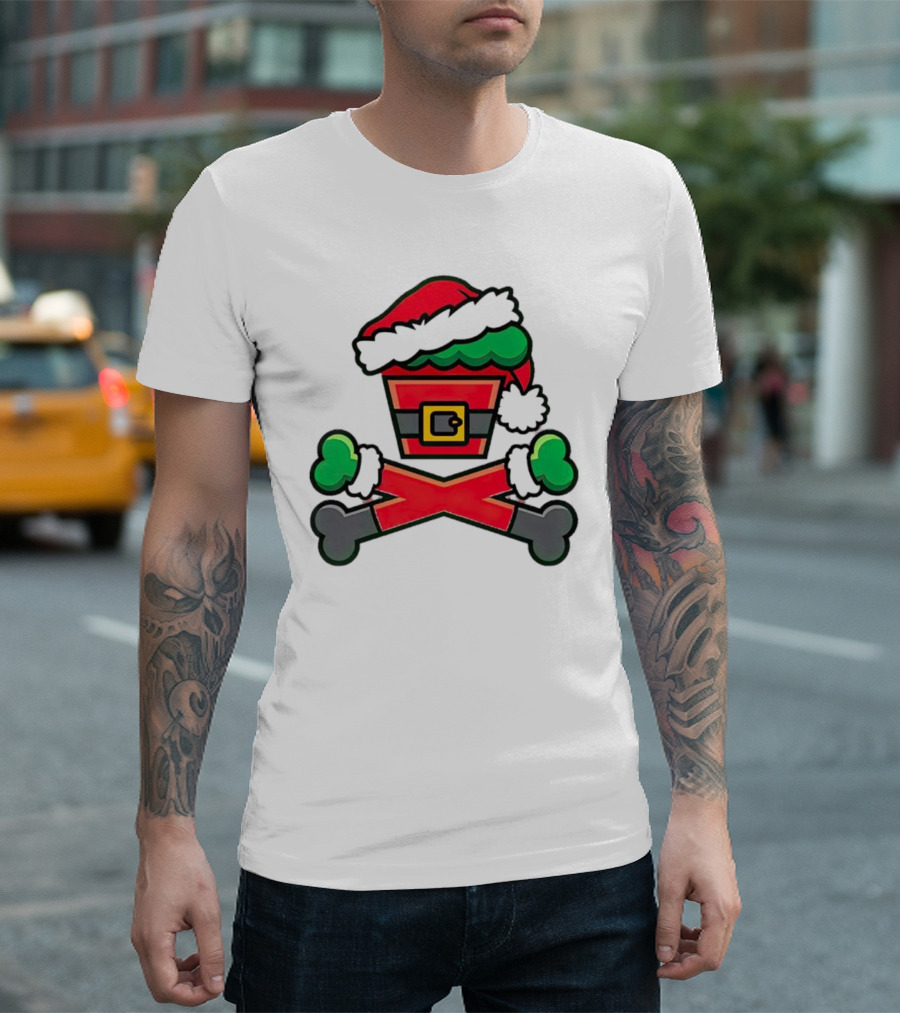 Johnny Cupcakes Jc Vault Grouchy Crossbones Christmas Santa Hat T-Shirt