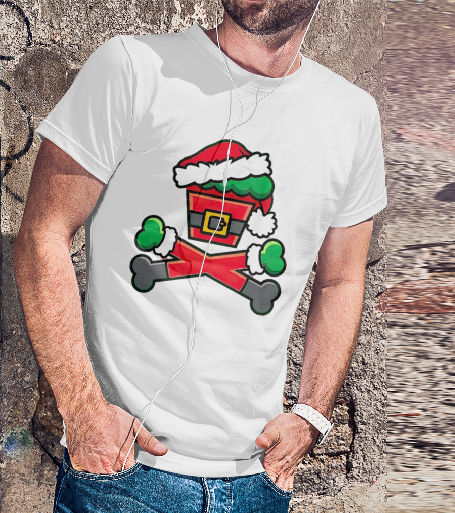 Johnny Cupcakes Jc Vault Grouchy Crossbones Christmas Santa Hat T-Shirt
