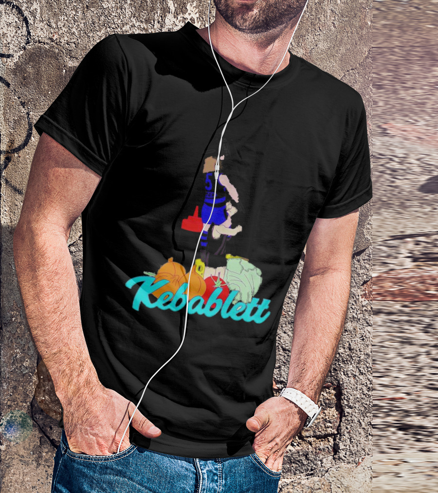 Kebablett Jumping Sports Cartoon With Ingredients T-Shirt