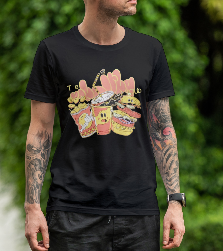 Unhealthy Club Fast Food Teξins Club Mascots T-Shirt