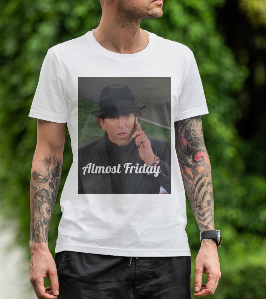 Almost Friday Stylish NFL Agent In Dark Suit On Phone T-Shirt
