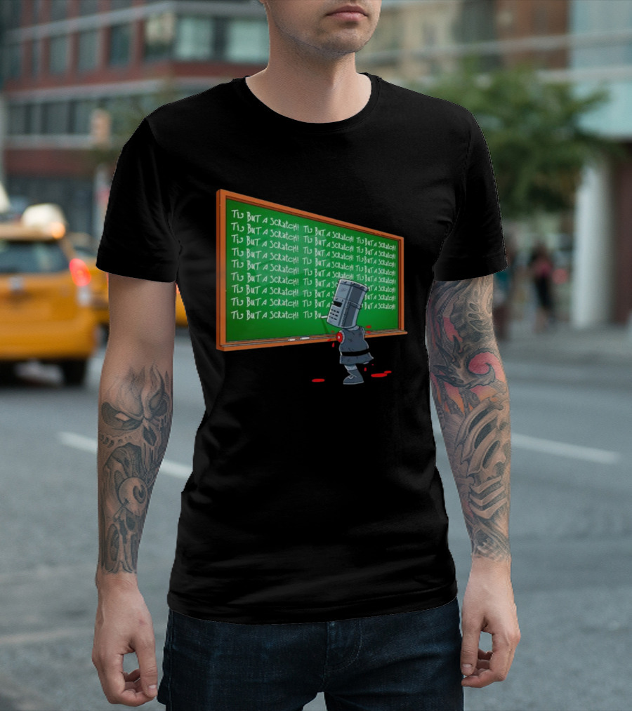Tis But A Scratch Detention Blackboard Scribbles T-Shirt