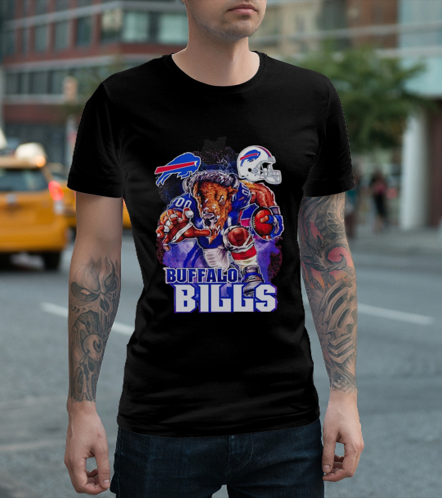 Buffalo Bills Charging Mascot with Helmet T-Shirt