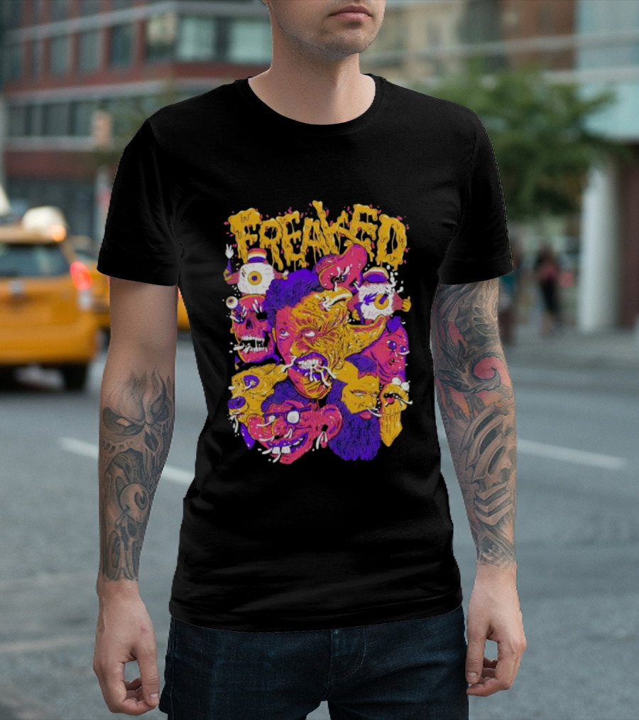 Freaked Vibrant Grotesque Faces T-Shirt