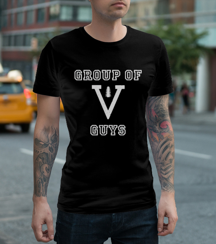 GROUP OF 5 GUYS Football Shape T-Shirt