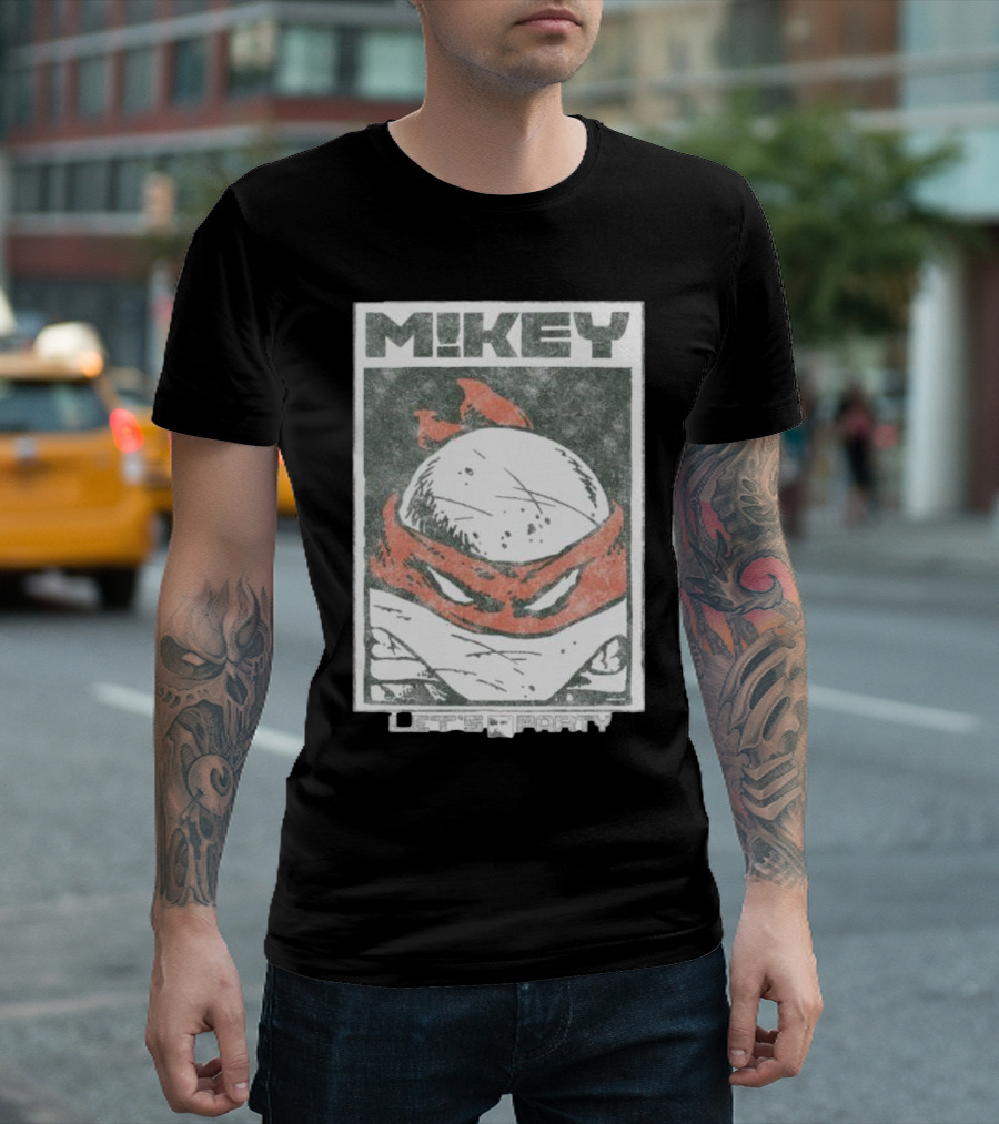 MIKEY Let's Party Teenage Mutant Ninja Turtles Retro Comic T-Shirt