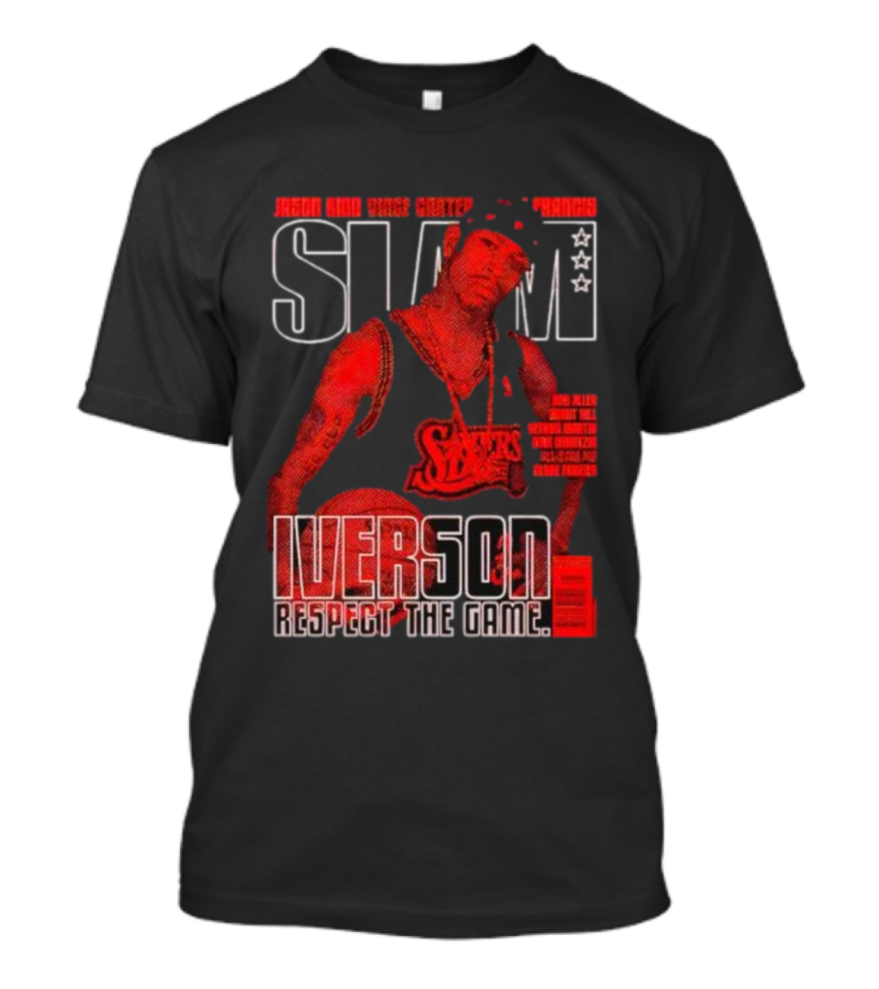 Slam Magazine Allen Iverson Sixers Respect The Game Mural T-Shirt