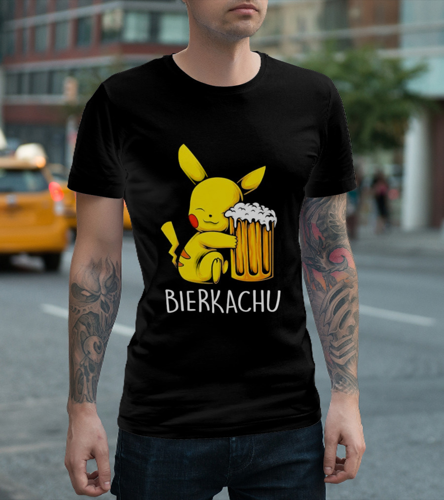 Pokemon Pikachu Bierkachu With Beer Mug T-Shirt