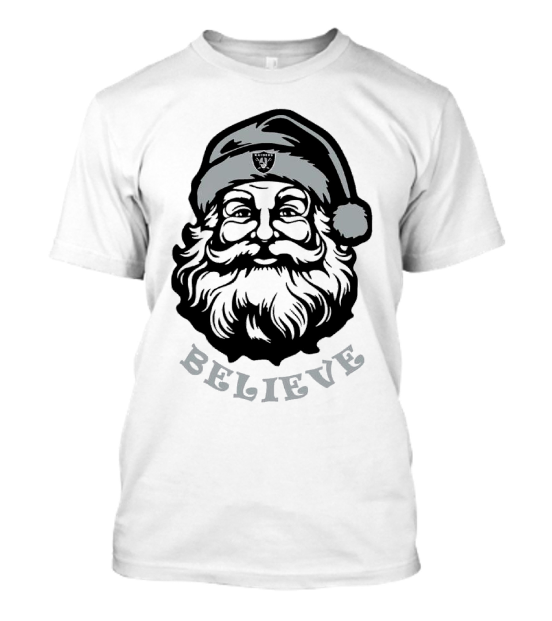 Las Vegas Raiders Santa Claus Believe Christmas T-Shirt