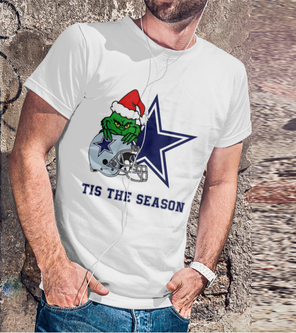 Santa Grinch Dallas Cowboys Tis The Season Christmas T-Shirt