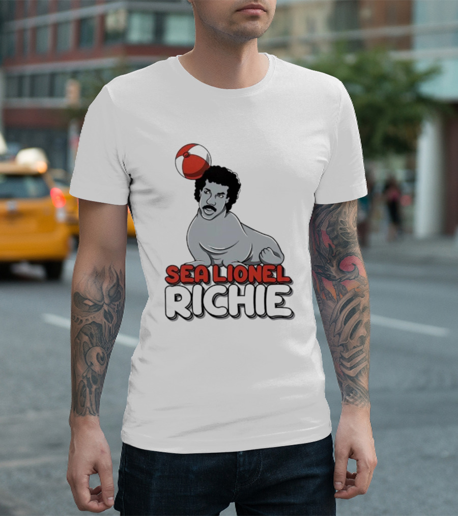 Sea Lionel Richie Beach Ball Animal Character T-Shirt