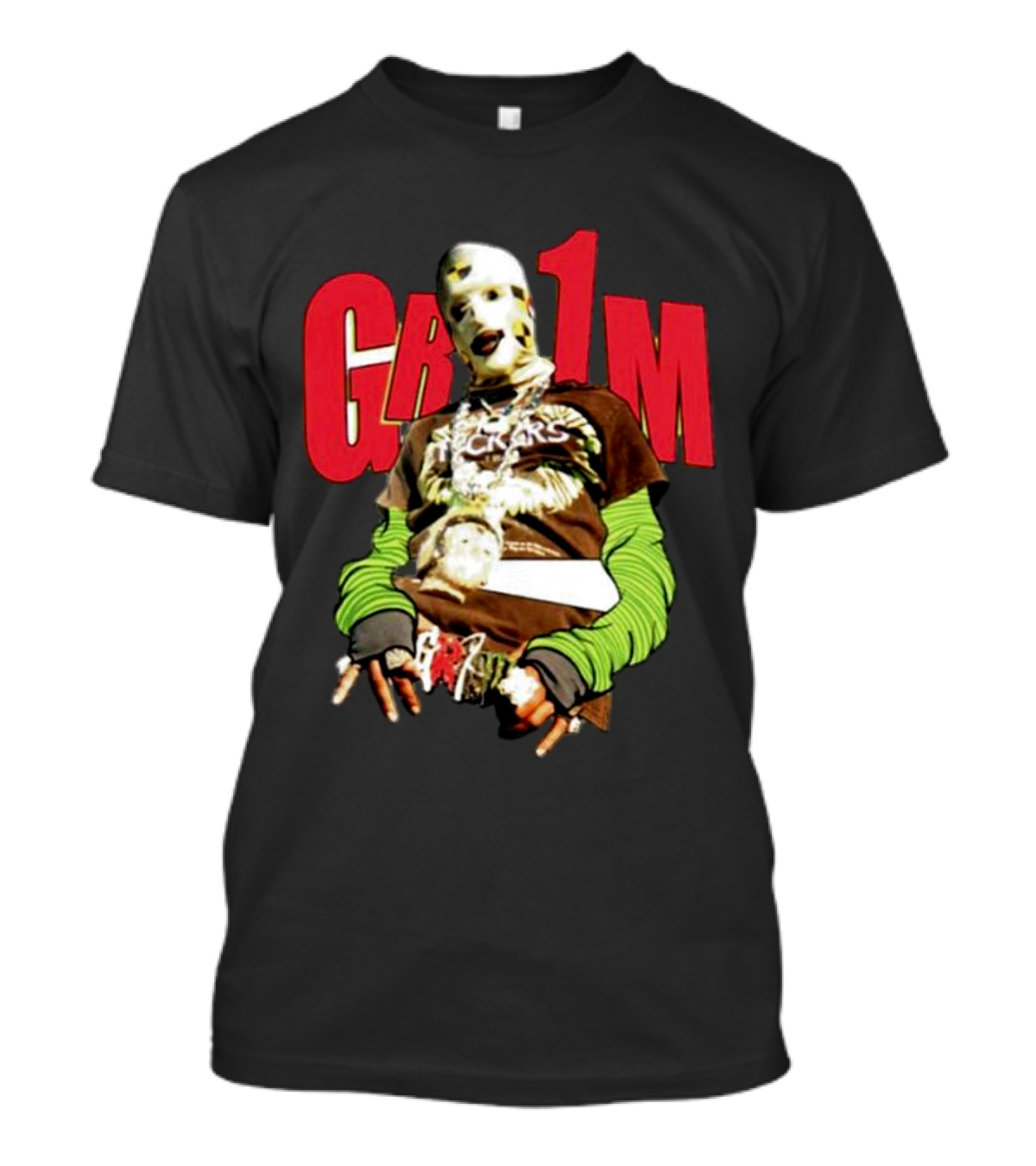 AWGE Grim Masked Figure With Layers And Skeleton Hands T-Shirt