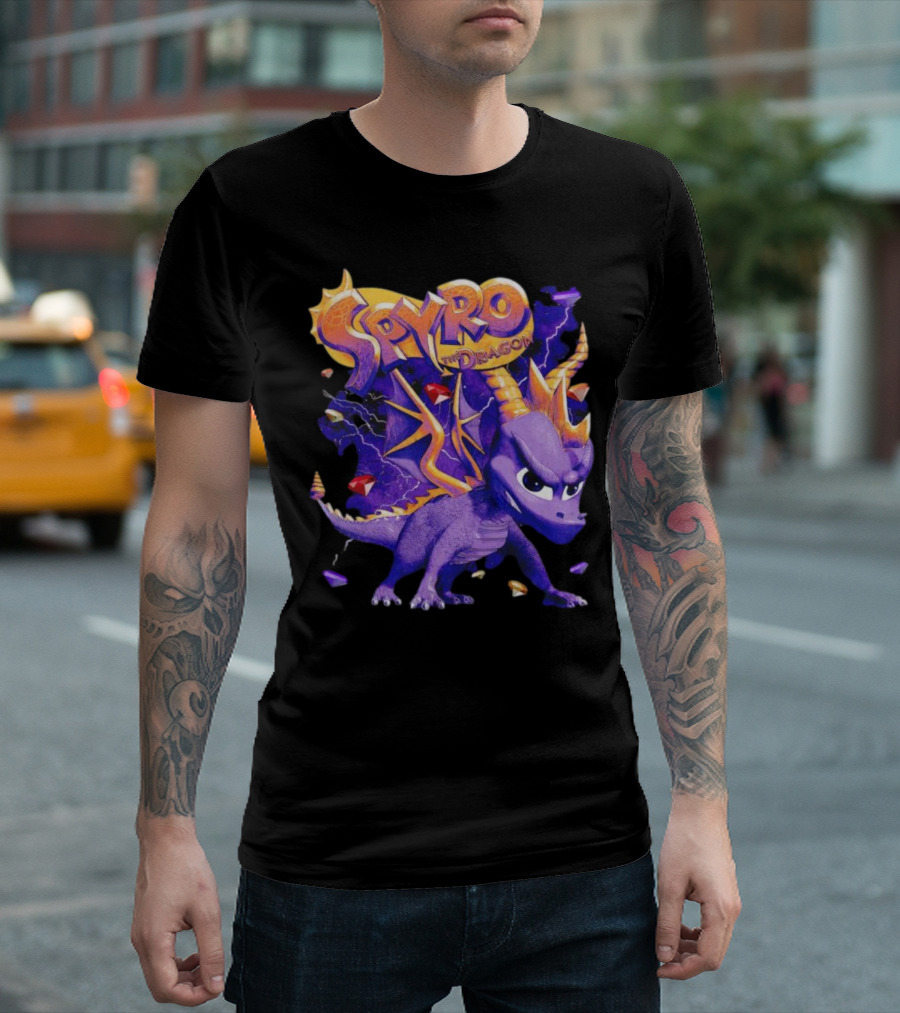 Spyro The Dragon Purple Lightning Gemstones Adventure T-Shirt