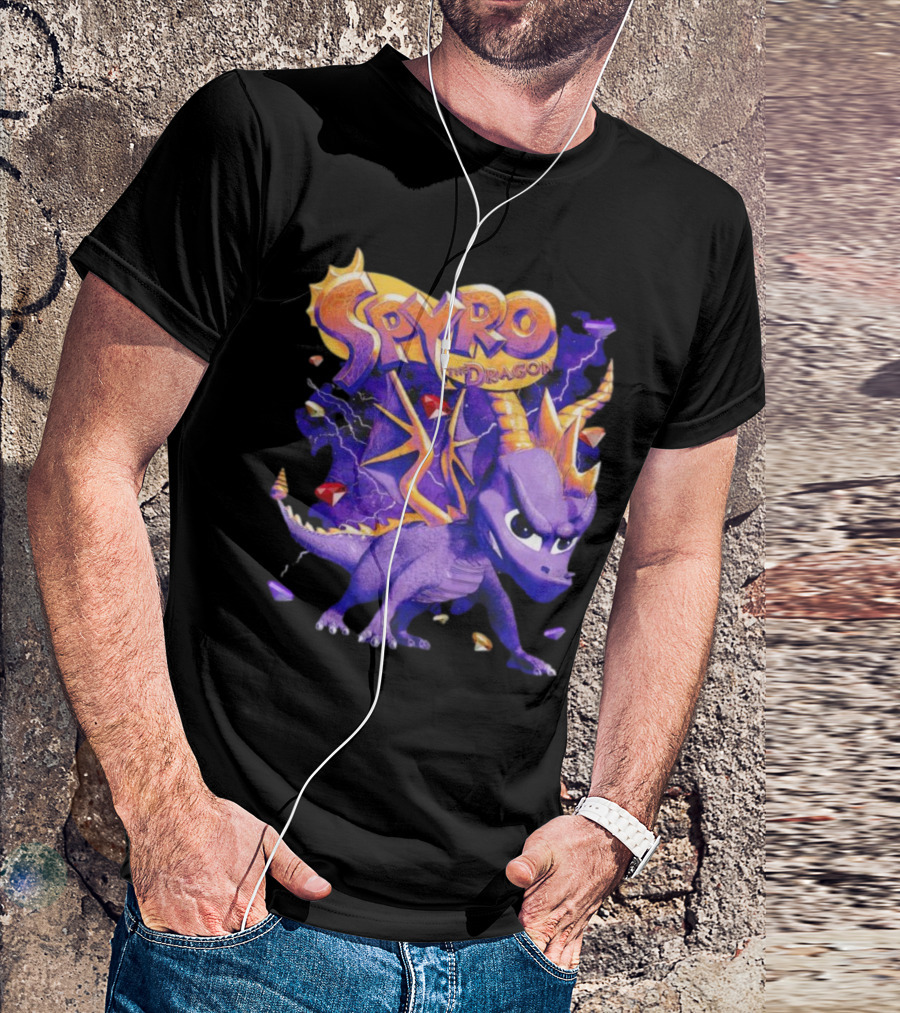 Spyro The Dragon Purple Lightning Gemstones Adventure T-Shirt