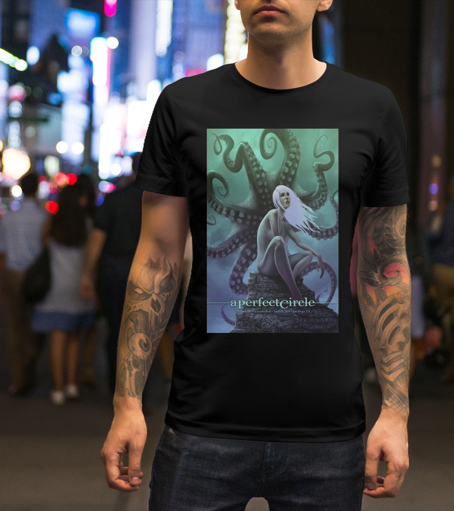 A Perfect Circle Live At The Rady Shell Featuring Enigmatic Octopus T-Shirt
