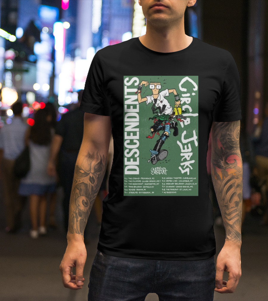 Descendents Circle Jerks Surfbort 2024 Tour Dates T-Shirt