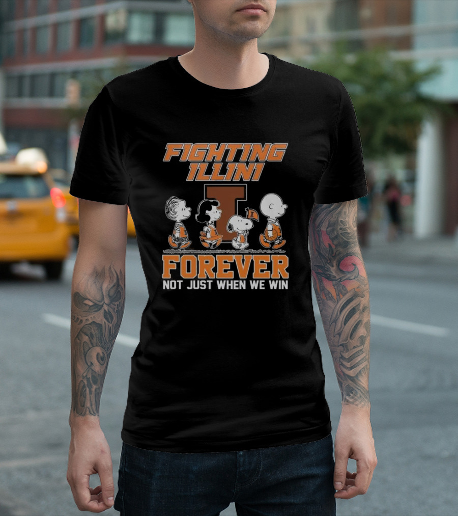 Fighting Illini Snoopy Charlie Brown Forever Not Just When We Win T-Shirt