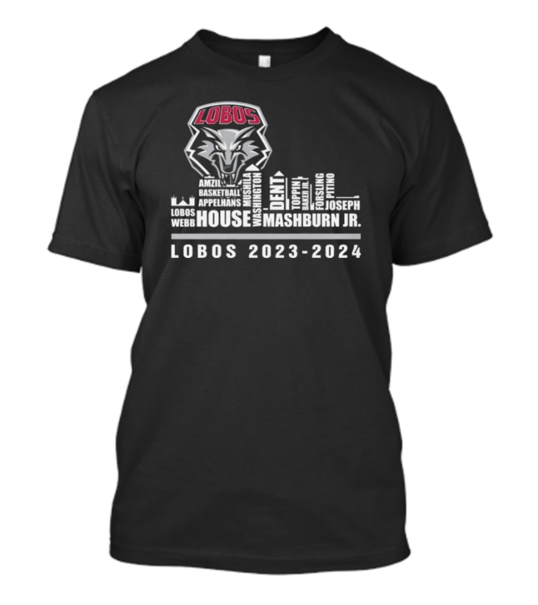 New Mexico Lobos Basketball House Mashburn Jr. 2023-2024 T-Shirt