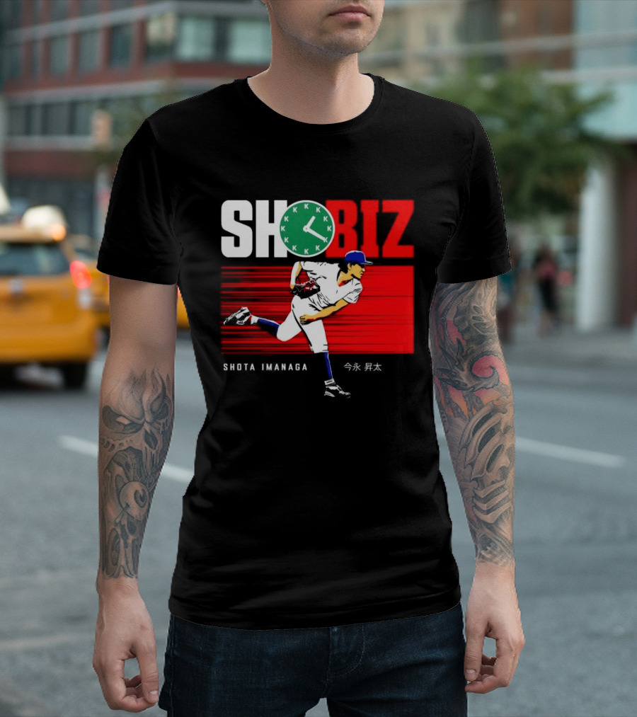 SHO BIZ Shōta Imanaga Pitching Los Angeles Dodgers K Clock T-Shirt