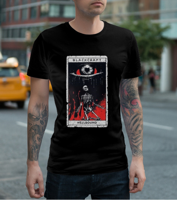 Blackcraft Cult Hellbound Tarot Skeleton Eye Flames T-Shirt
