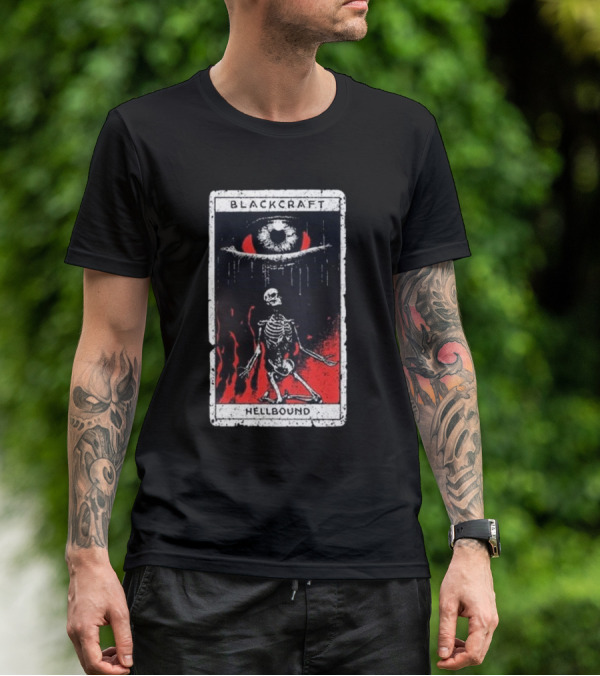 Blackcraft Cult Hellbound Tarot Skeleton Eye Flames T-Shirt
