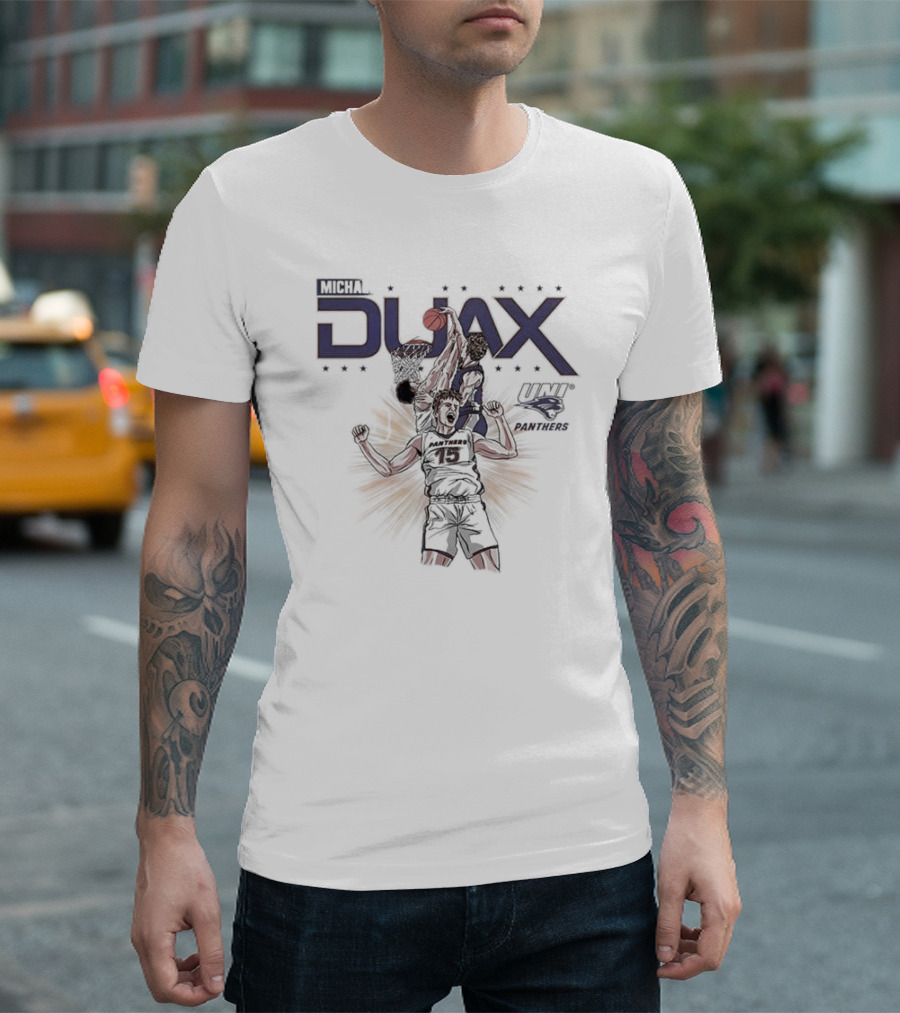 Northern Iowa Panthers Men's Basketball Michael Duax Dunking Action UNI Panthers T-Shirt