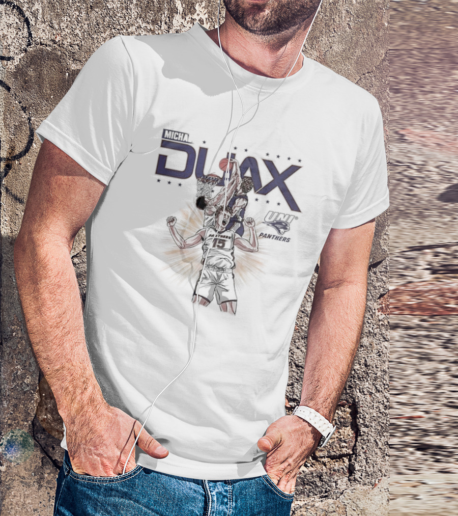 Northern Iowa Panthers Men's Basketball Michael Duax Dunking Action UNI Panthers T-Shirt