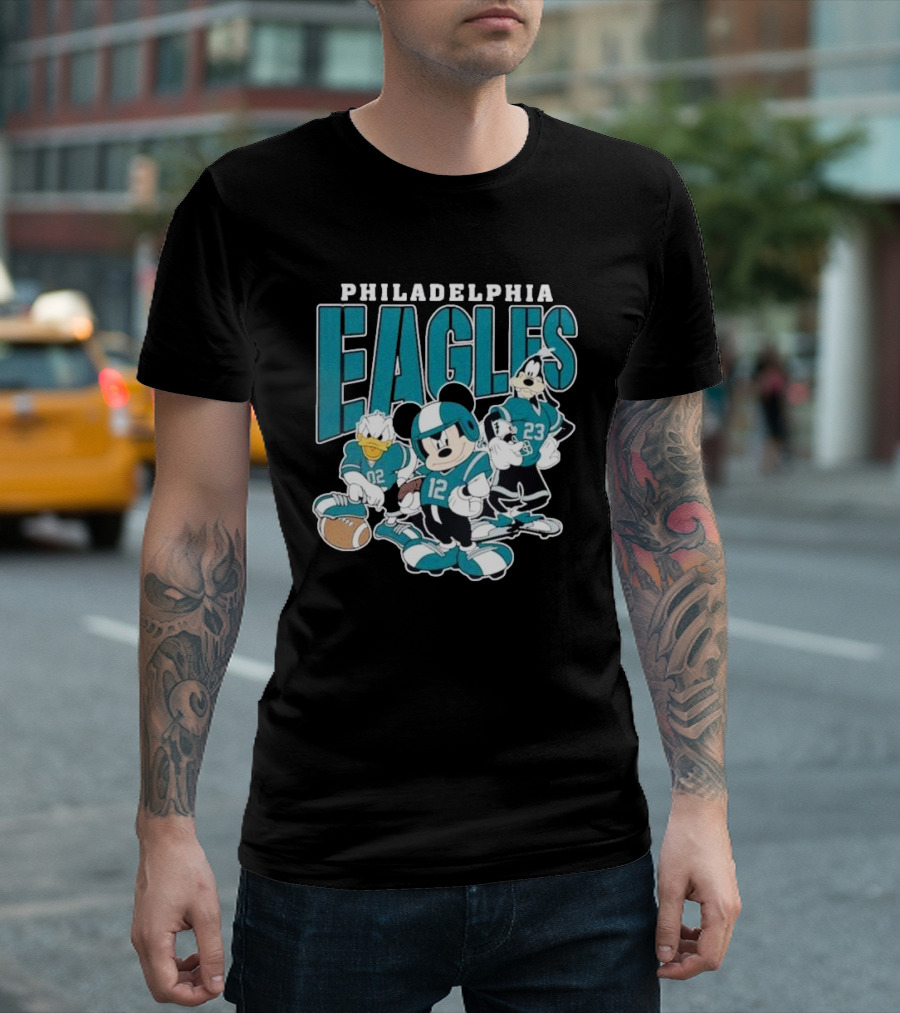 Philadelphia Eagles Mickey Donald Goofy Football Team T-Shirt