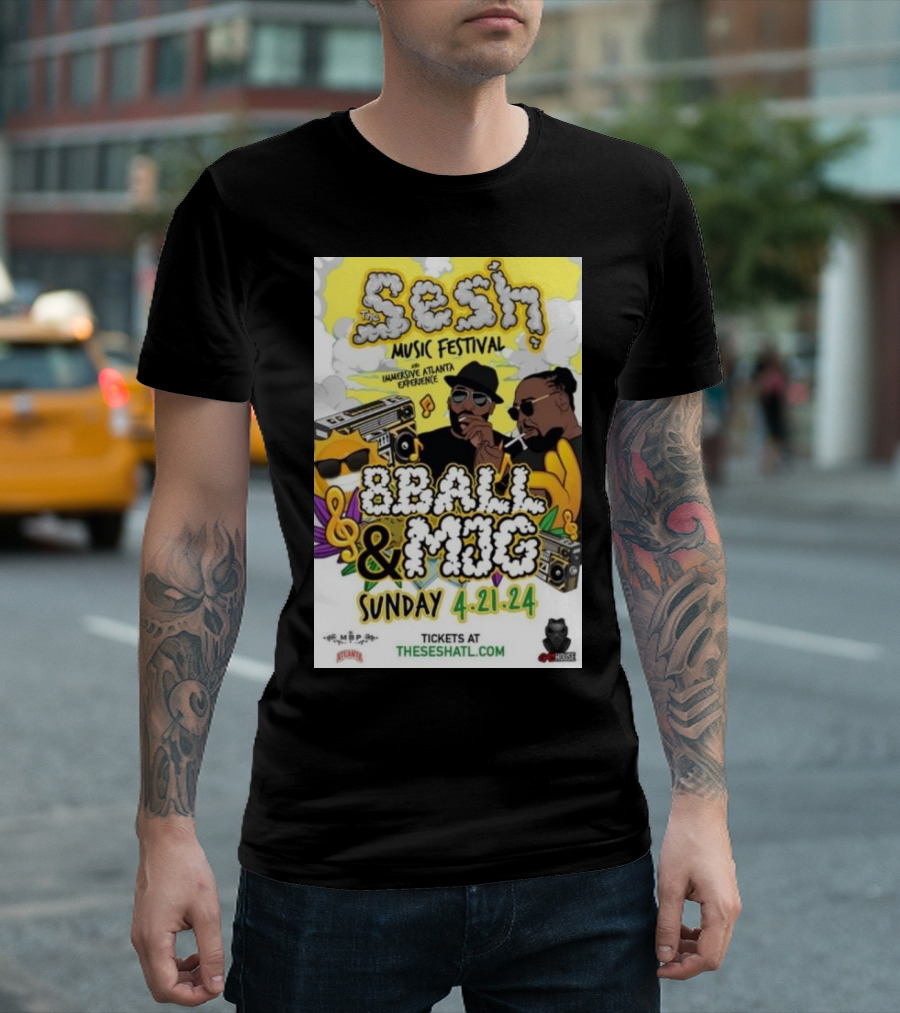 The Sesh Music Festival 8Ball and MJG Immersive Atlanta Experience April 21 T-Shirt
