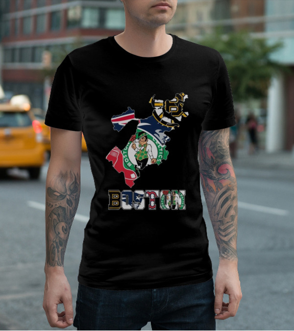 Boston Celtics Bruins Red Sox Patriots Boston Sports Pride T-Shirt