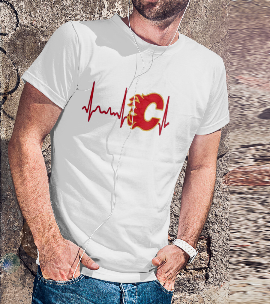 Calgary Flames Heartbeat T-Shirt
