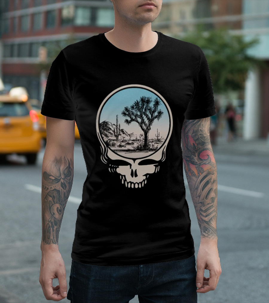 Grateful Dead Skull Desert Scene With Cacti And Joshua Tree T-Shirt