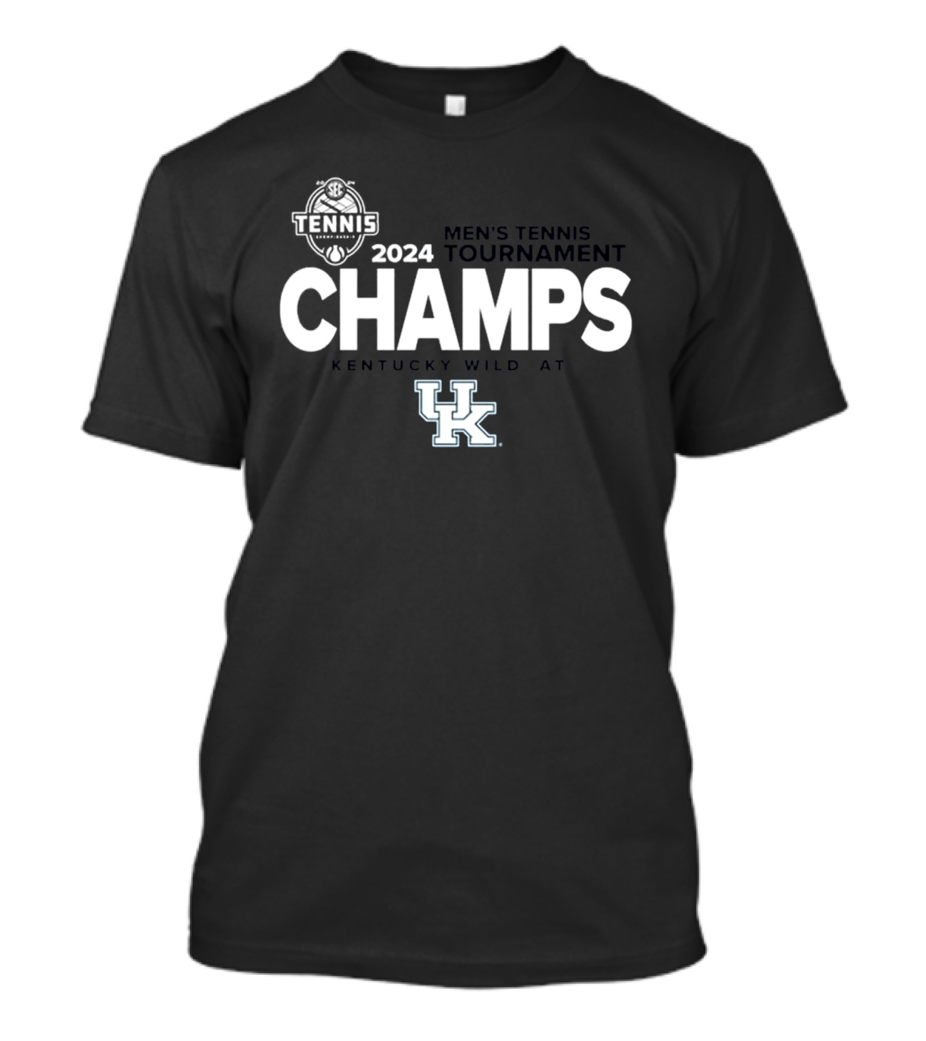 SEC 2024 Men's Tennis Tournament Champs Kentucky Wildcats UK T-Shirt