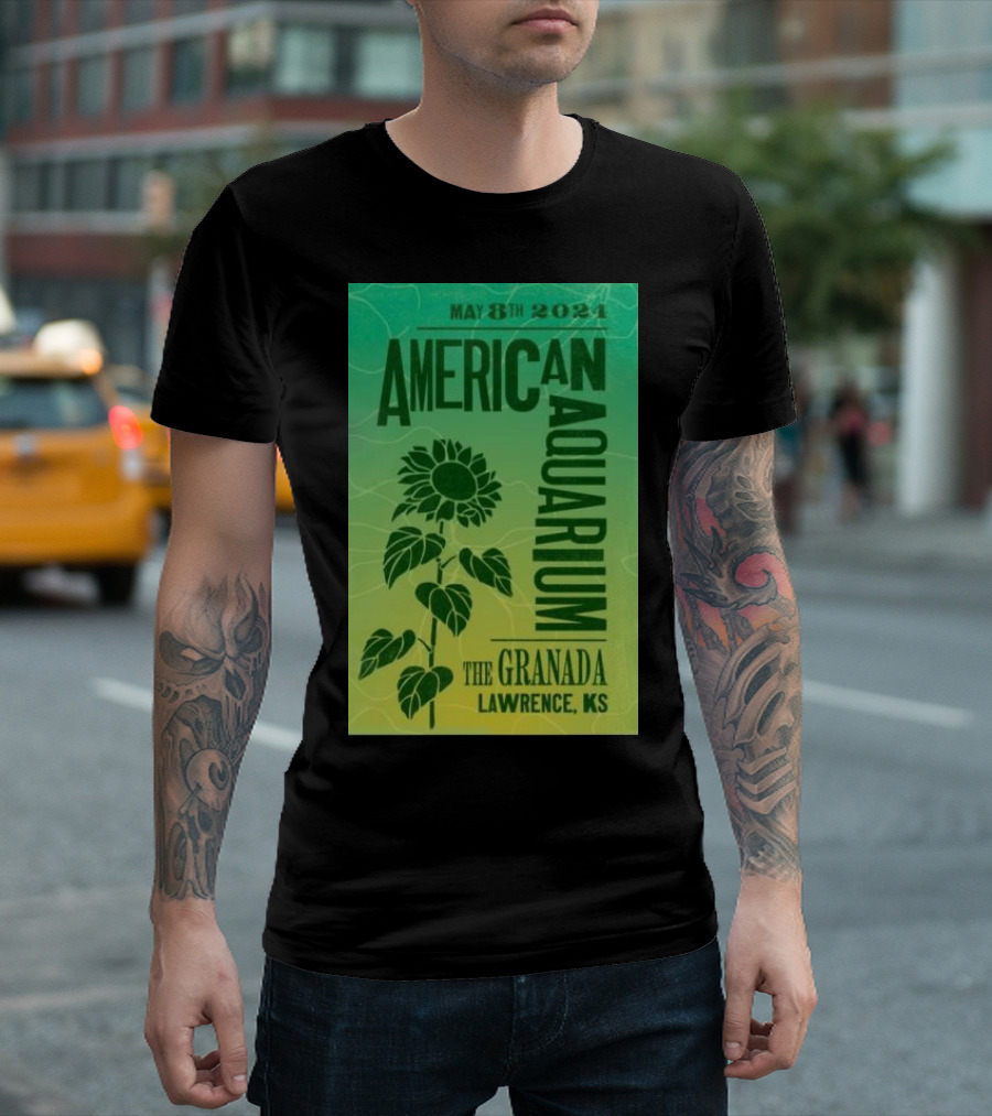 American Aquarium May 8th 2024 The Granada Lawrence KS Sunflower T-Shirt