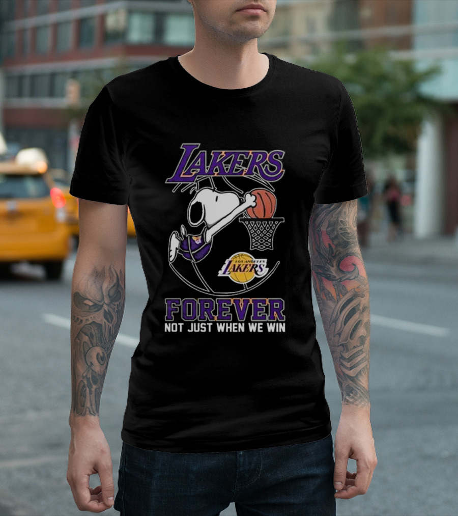 Los Angeles Lakers Snoopy Basketball Forever Not Just When We Win T-Shirt