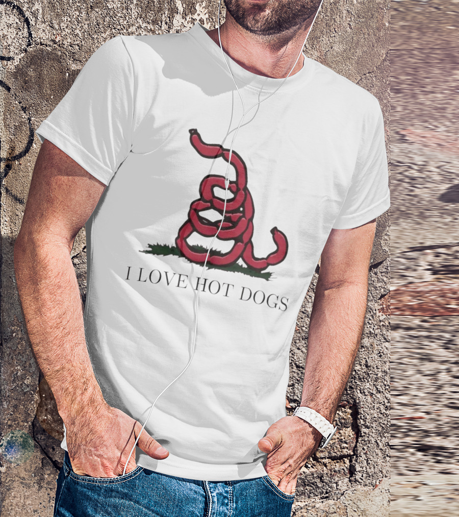 I Love Hot Dogs Spiral Sausage T-Shirt