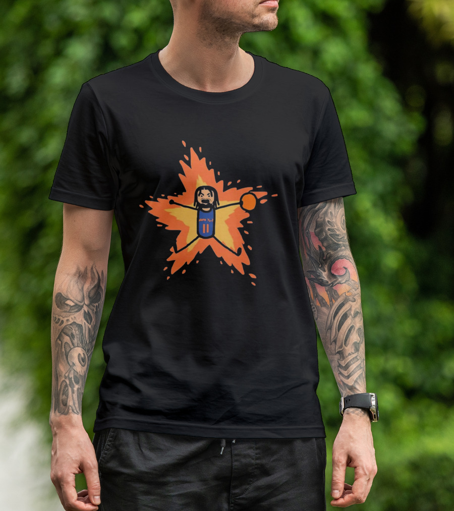 New York Knicks Jalen Brunson Supernova Burst With Basketball Star Explosion T-Shirt