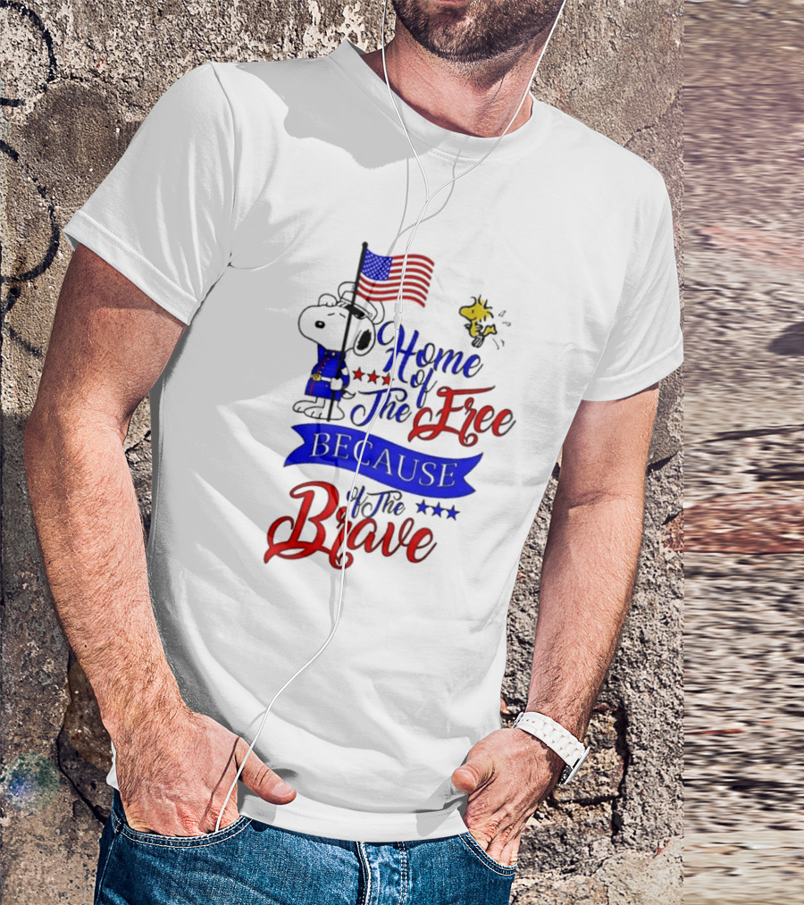Snoopy Home Of The Free Because Of The Brave Independence Day T-Shirt