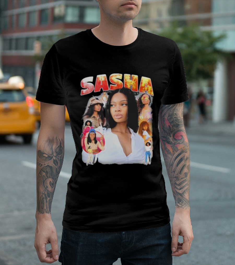 Sasha Iconic Collage Featuring Diverse Fashion Styles T-Shirt
