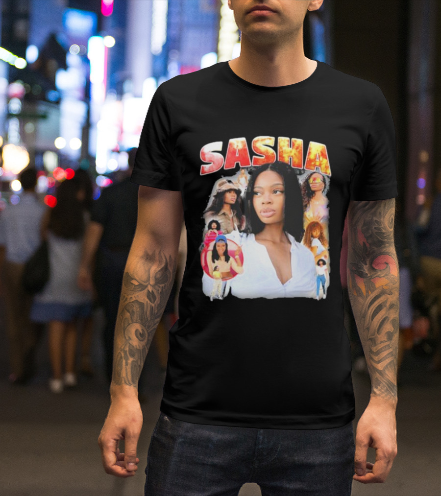Sasha Iconic Collage Featuring Diverse Fashion Styles T-Shirt